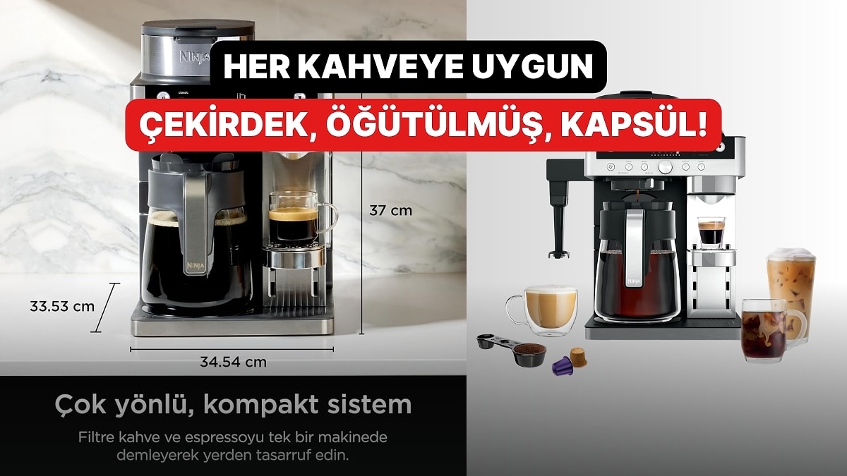 Hem Kapsül Hem Filtre: Ninja Prestige Dualbrew Kahve Makinesi İndirimde!