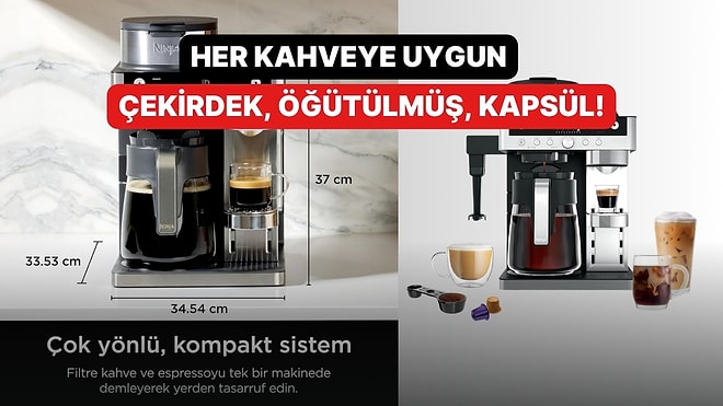 Hem Kapsül Hem Filtre: Ninja Prestige Dualbrew Kahve Makinesi İndirimde!