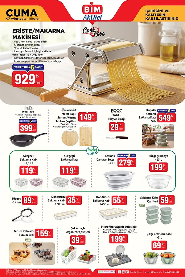 Cook with Love Erişte Makarna Makinesi 929 TL