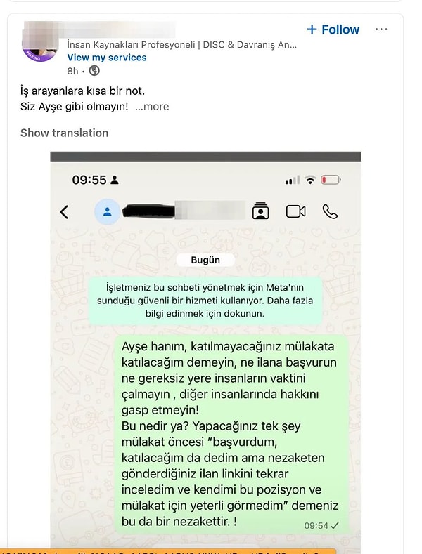 Aynı personelin daha önce de başvuranlarla olan konuşmaları paylaştığı iddia edildi.