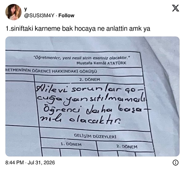 Küçükken öğretmene yapılan overshare...