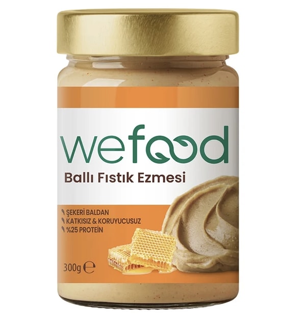 Wefood şekersiz ham ballı fıstık ezmesi sepette %45 indirime ek ''onedio'' koduyla ekstra %10 indirimli!