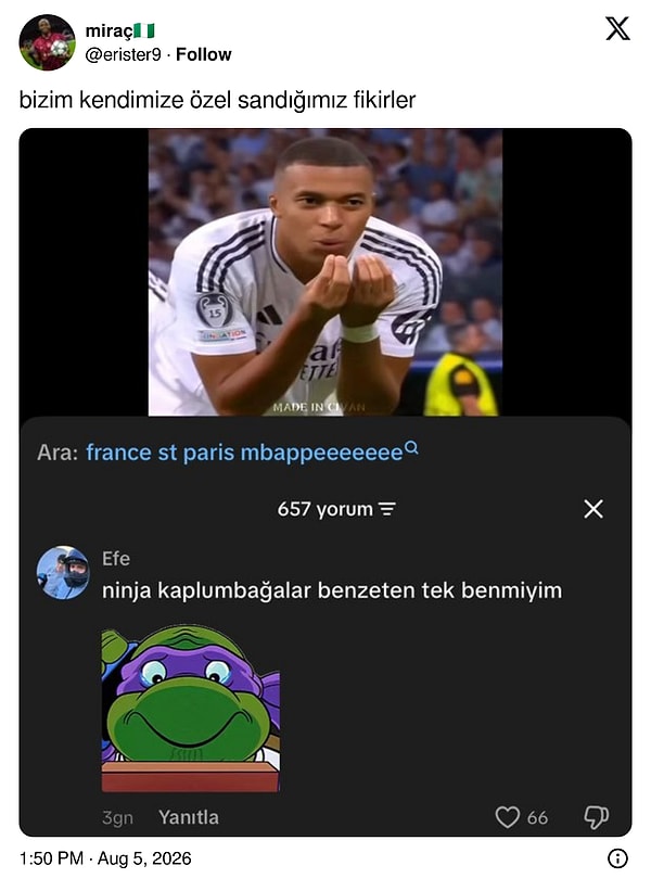 Tek sensin...
