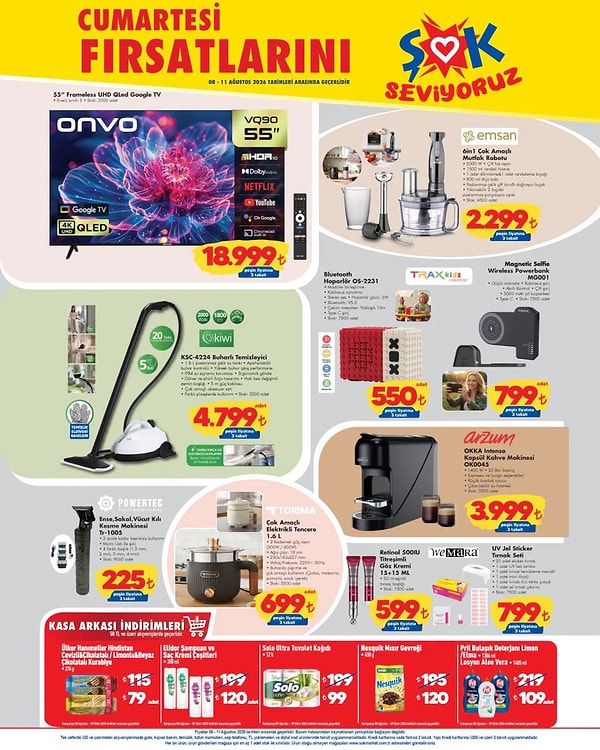 Onvo 55 Frameless UHD QLED Google TV 18999 TL