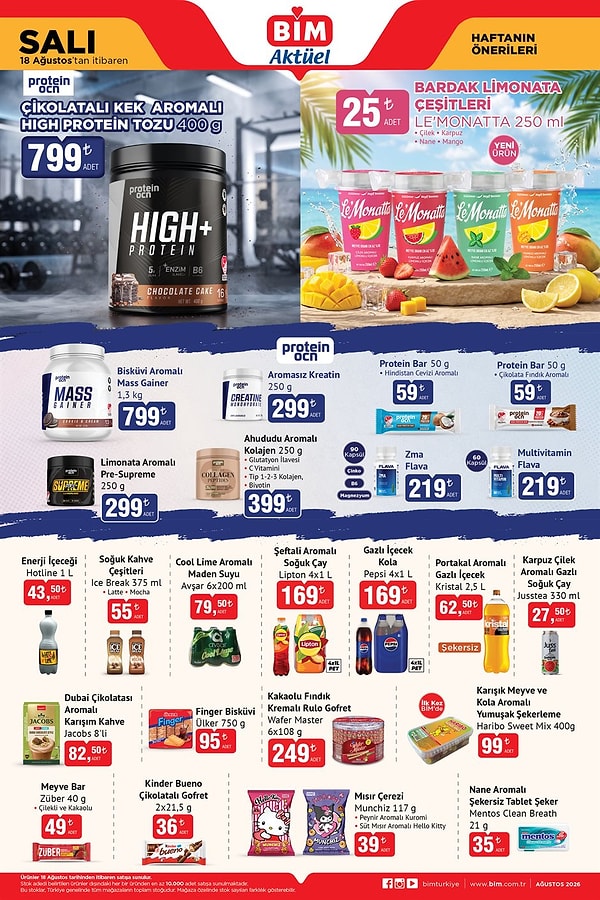 Protein OCN Çikolatalı Kek Aromalı High Protein Tozu 400 g 799 TL