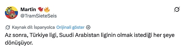 Yabancı bir kullanıcı da bu durumu Suudi Arabistan'ın olmak isteyip olamadığı her şeye dönüşmesi olarak yorumladı.