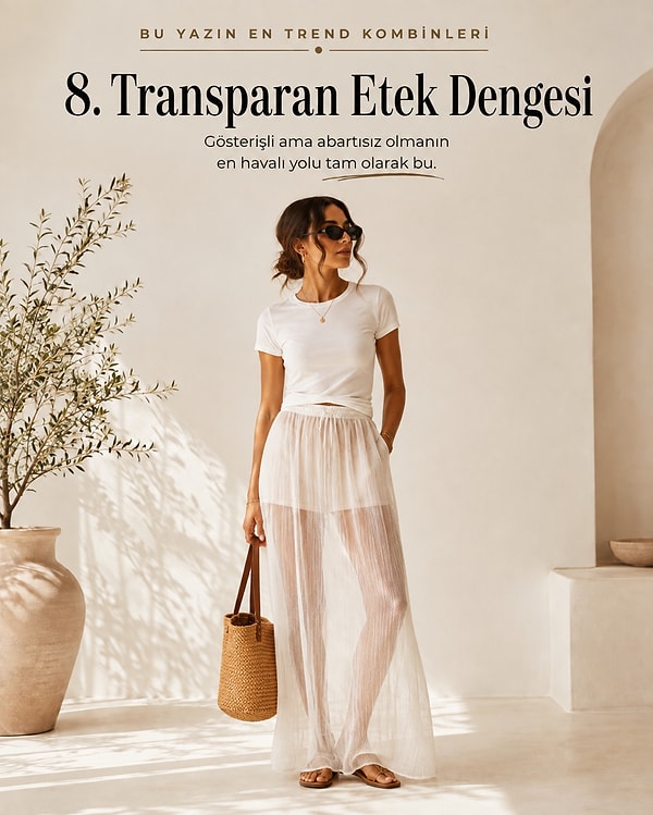 Transparan etekleri basic parçalarla sakinleştiriyoruz.