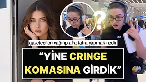 Havaalanında Muhabirlere "Rollenen" Afra Saraçoğlu'nun Tavırları Fena Göze Battı!