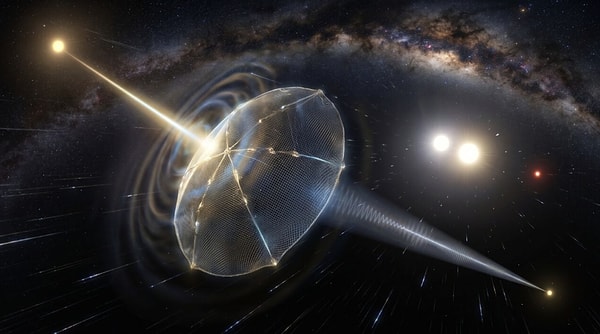The system is envisioned to operate with a 10 Gigawatt (GW) microwave source to be placed in the Solar System, coupled with a colossal Fresnel lens approximately four times the diameter of Earth (50,000 km).