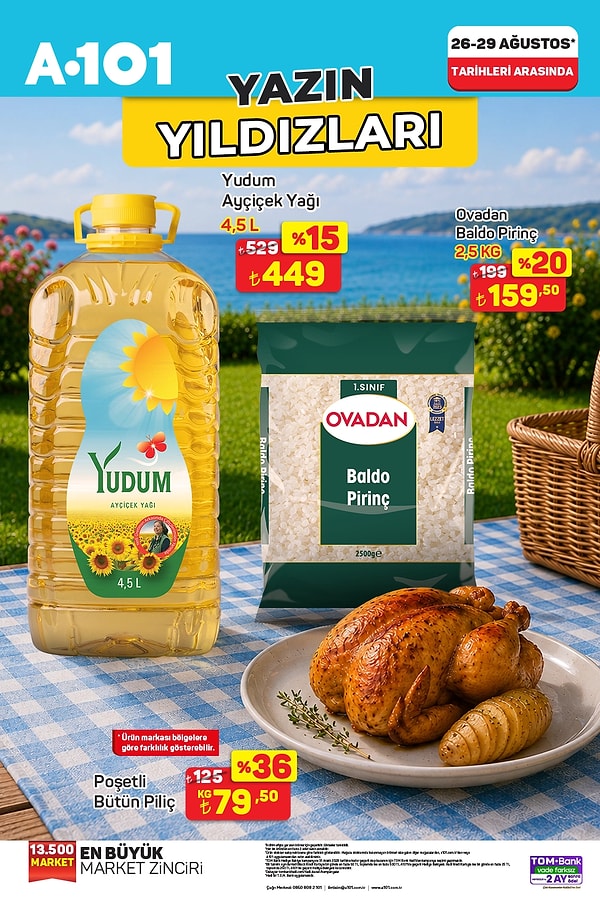 Yudum Ayçiçek Yağı 4,5 L 449 TL