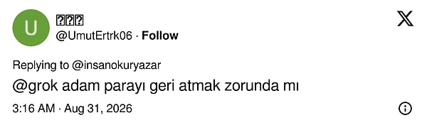 Herkesin aklındaki o soru da sorulmuş: "Parayı geri atmak zorunda mı?"