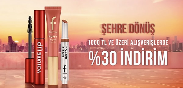 Flormar makyaj ürünlerinde 1.000 TL'ye %30 indirim, üstüne 2. ürüne %5, 3. ürüne %10 ekstra fırsat!