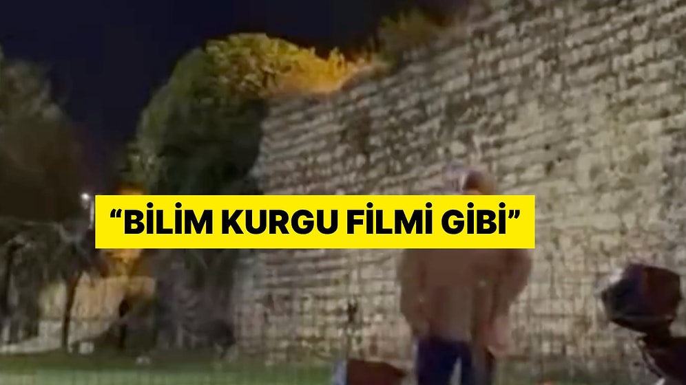 Fatih'te Sur Dibinde İçki İçenlere Yapılan Drone Uyarısı Bilimkurgu Filmlerini Aratmadı