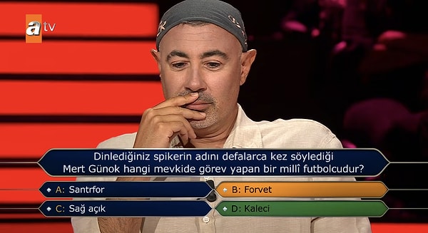 Şadi Altınay, üçüncü soruda elenmiş.