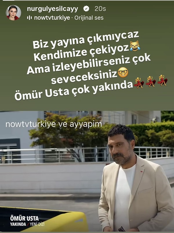 NOW dizilerinin akıbeti bir türlü belli olmadı ve hatta Ömür Usta'nın başrolü Nurgül Yeşilçay bu duruma sitem etti.