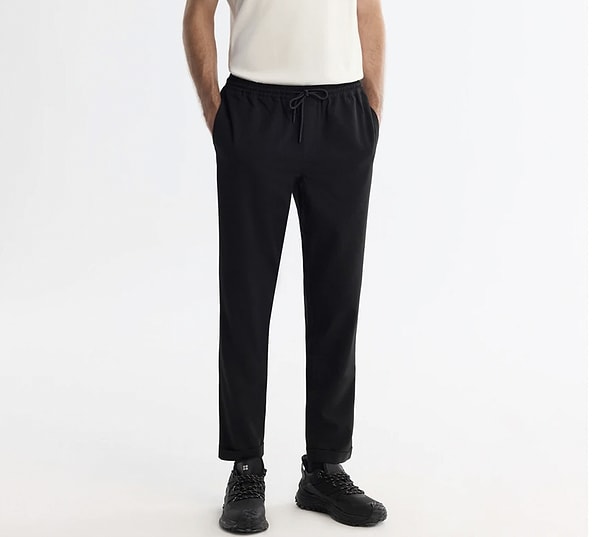 AVVA siyah duble paça relaxed fit jogger pantolon haftalık kombinlerin konfor kuralı!