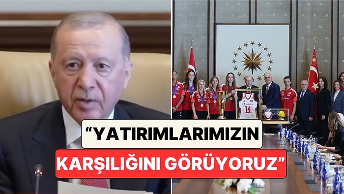 Cumhurbaşkanı Erdoğan Başarıdan Başarıya Koşan Filenin Sultanları'nı Külliye'de Ağırladı
