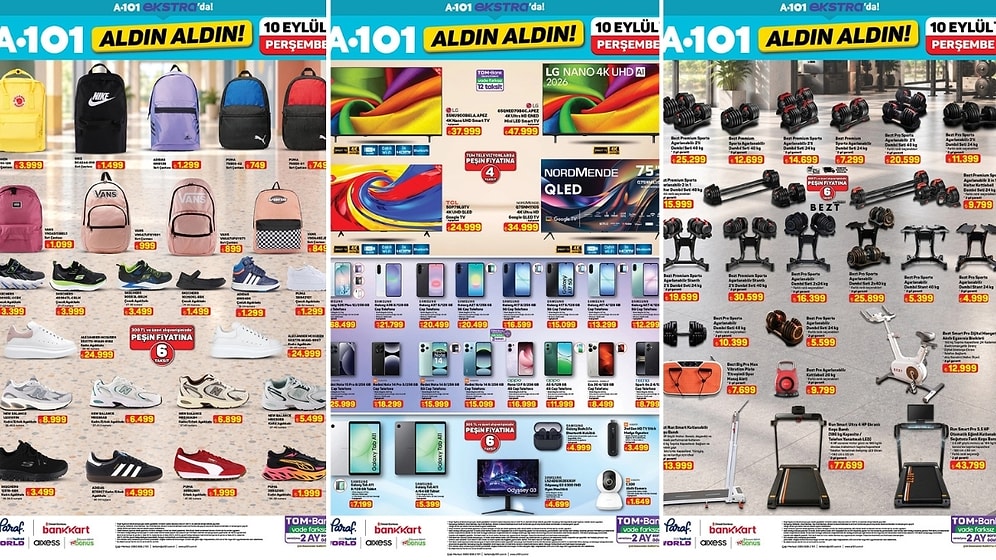 A101'e Sırt Çantası Geliyor! 10 Eylül 2026 A101 Ekstra İnternete Özel Aldın Aldın Kataloğu