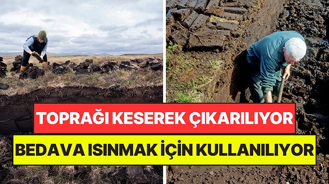 Toprağı Keserek Tonlarca Çıkarıyorlar: Kışın Evleri Bedavaya Isıtıyor