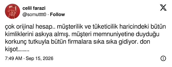 Modern Don Kişot tanımlaması yapıldı.