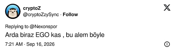 Biraz ego kasman lazım dedi