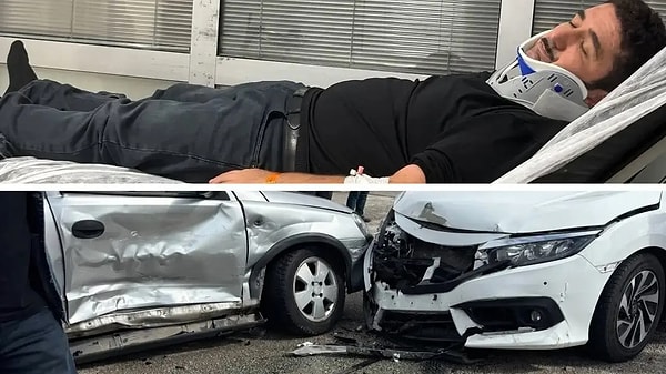Kazada Akay'ın kullandığı gri renkli otomobil, karşı yönden gelen beyaz bir araçla kafa kafaya çarpıştı.