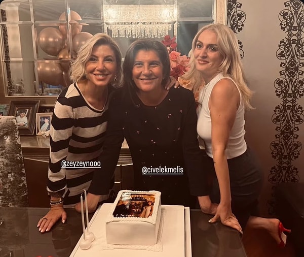 Melis Civelek, Zeynep Gür ve Merve Göntem, Anne Yarısı'nın ilk bölümünü pasta keserek kutladı.