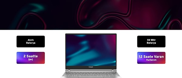 50Whr batarya, 12 saate varan kullanım ve 2 saatte tam şarj: 36.793 TL'den başlayan Nirvana Z100 gün boyu prize muhtaç bırakmıyor.