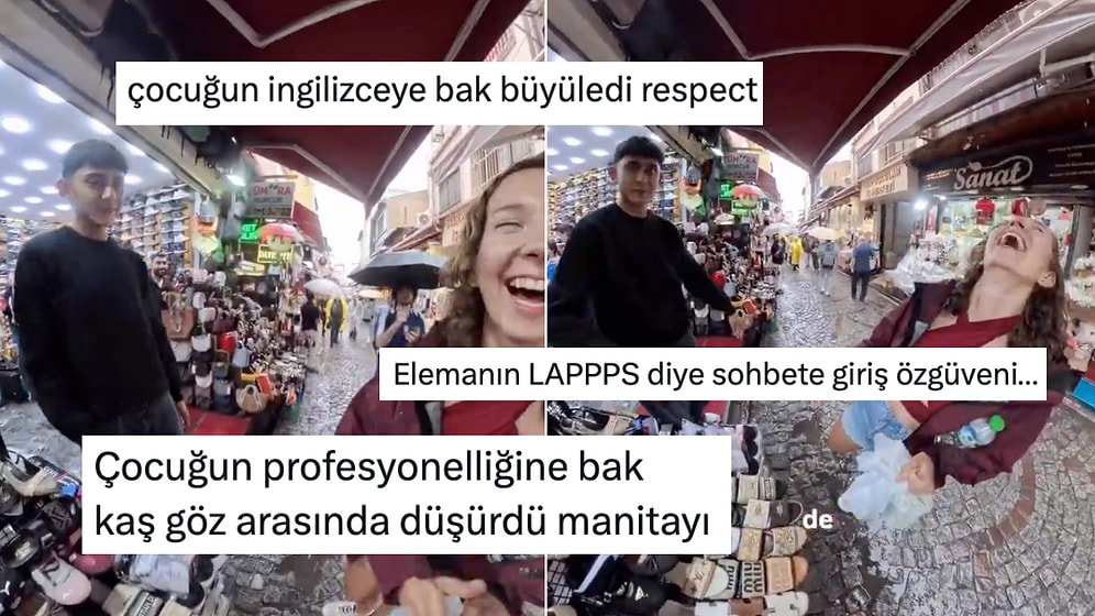 İstanbul'da Bir Turistle Konuşan Esnaf Gencin İngilizcesi Herkesi Mest Etti