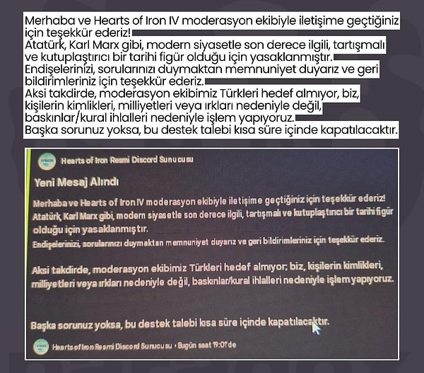 Moderasyon ekibi geri adım atmadı, Atatürk'ü Karl Marx ile aynı kefeye koydu.