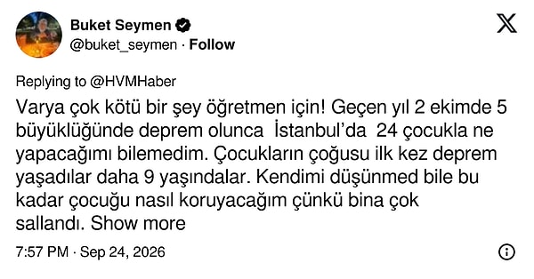 Bir öğretmen, sınıfında 24 öğrenciyle depreme yakalandığı anlarda yaşadığı çaresizliği anlattı