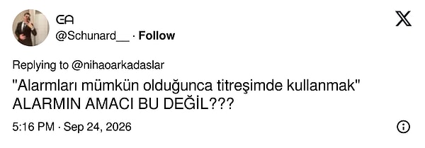 Alarmı titreşimde kurmanın mantığı da sorgulandı