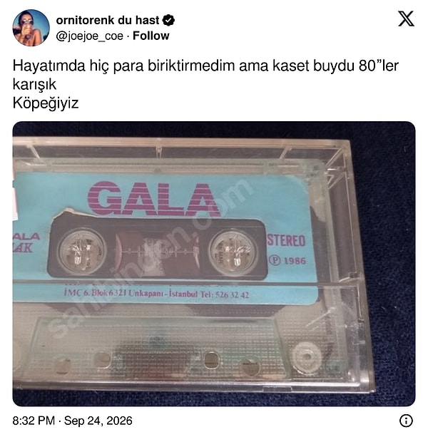Para biriktirmeden de olurmuş: 80'ler karışık Gala kaseti