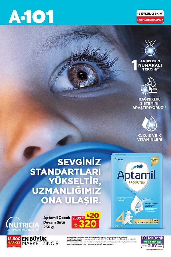 Aptamil Çocuk Devam Sütü 4 (1-2 Yaş) 250 g 320 TL