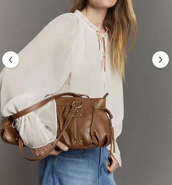 Bershka zımbalı kahverengi çanta ile vintage kombinler yapın!