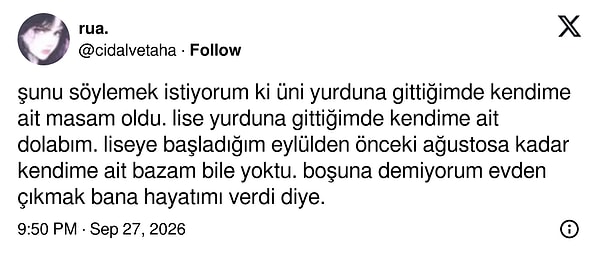 Liseye kadar bazası bile yoktu: dolabı lise yurdunda, masası üniversite yurdunda geldi