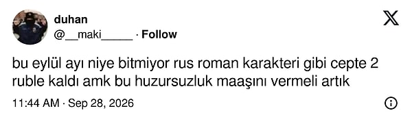 Bitmeyen eylül insanı Rus romanı karakterine çevirdi