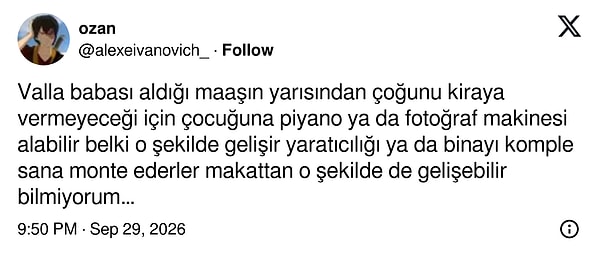 Kiraya gitmeyen maaşın çocuğa piyano olarak döneceği hesabı