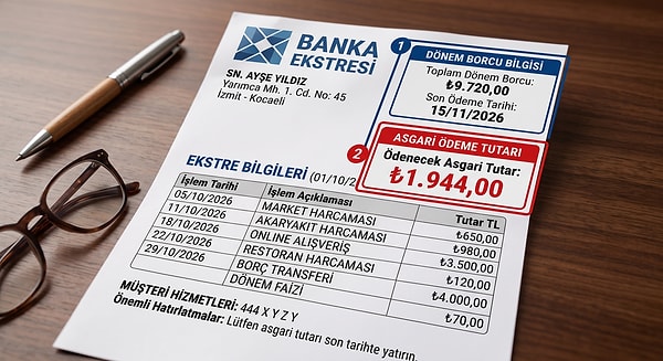 Dönem borcu ve asgari ödeme tutarı aynı şey değil!