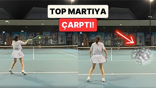 Maçta Talihsiz Anlar! Avustralya'da Tenis Kortunda Topun Çarptığı Martı Yere Düştü