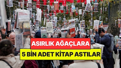 Asırlık Ağaçların Dallarına 5 Bin Kitap Astılar: Birkaç Dakikada Hepsi Toplandı