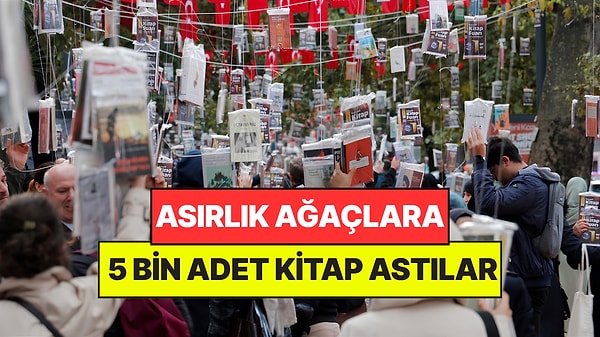 Ağaçlara 5 Bin Kitap Astılar: Toplamak İçin Yarıştılar