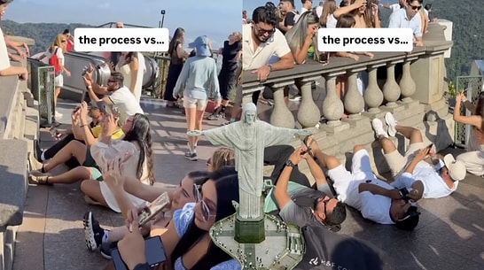 Tourists Lying on Floor for Christ the Redeemer Photo Go Viral