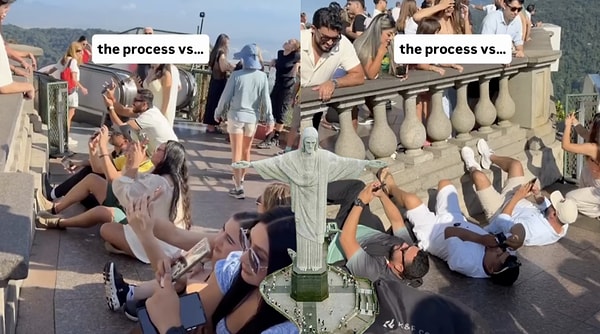 Tourists Lying on Floor for Christ the Redeemer Photo Go Viral
