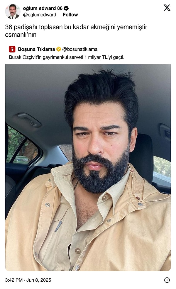 Burak Özçivit'in servetine 36 padişah birden bakakaldı