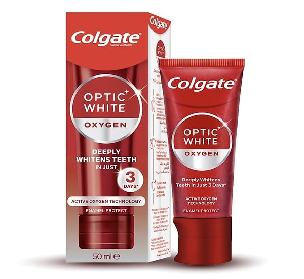 Colgate Optic White Oxygen aktif oksijenli beyazlatıcı diş macunu %42 indirimle net 216,16 TL!