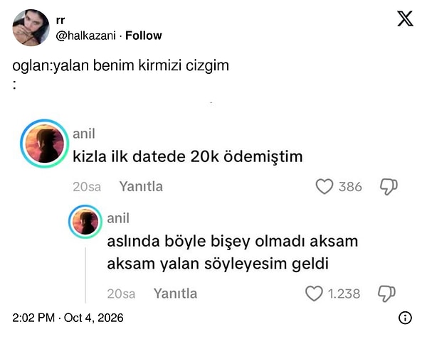 Akşam akşam yalan söyleyesi gelenin ilk date itirafı