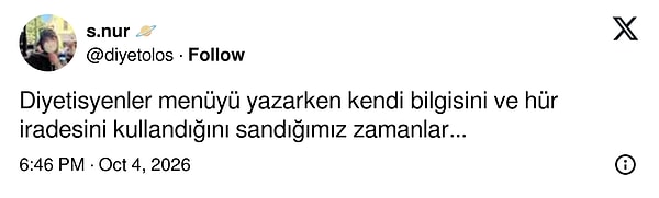 Diyetisyenlerin menüyü kendi bilgisi ve hür iradesiyle yazdığını sananlara nostaljik bir hatırlatma geldi