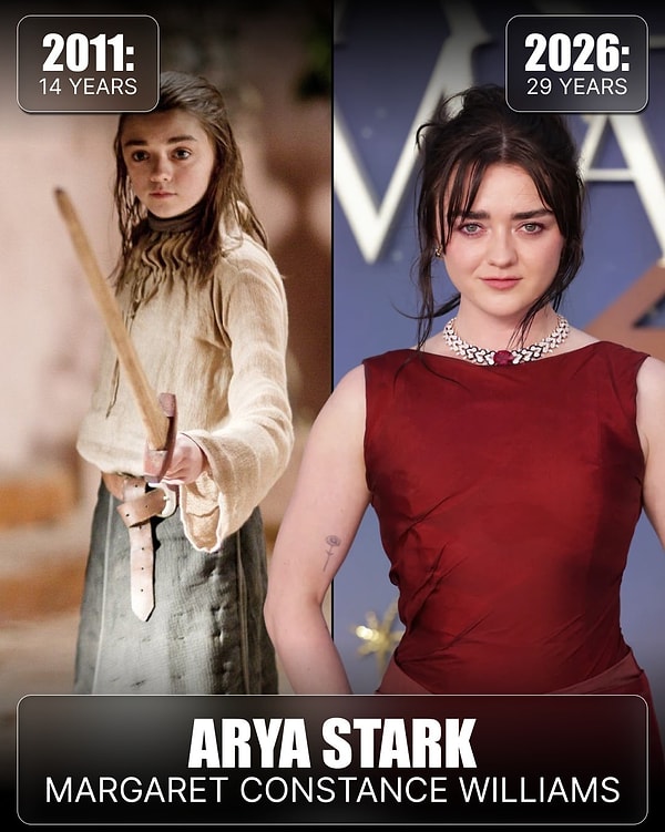 Arya Stark'ın Maisie Williams'ı, kılıcını bırakıp kırmızı halıların aranan yüzü oldu.