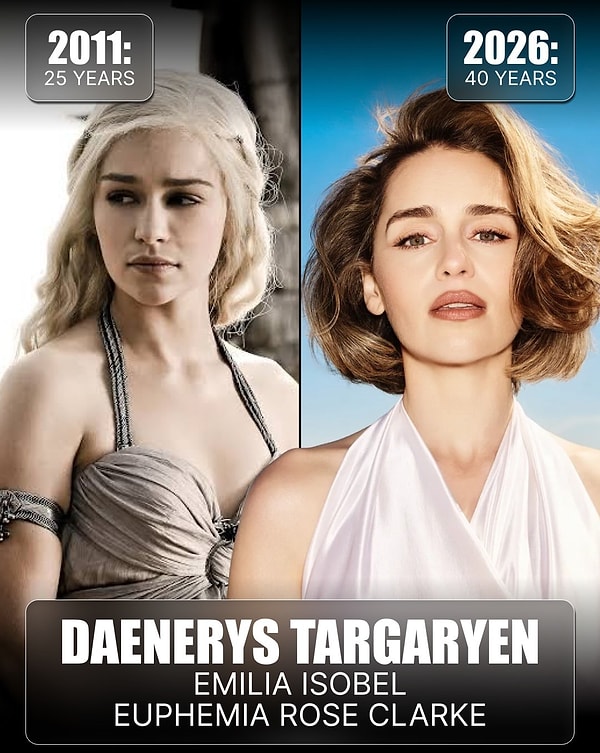 Daenerys Targaryen'in Emilia Clarke'ı 23 Ekim'de 40 yaşına giriyor ve platin saçlar çoktan tarih oldu.
